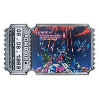 The Transformers The Movie 40th Anniversary Limited Edition Metal Replica Movie Ticket