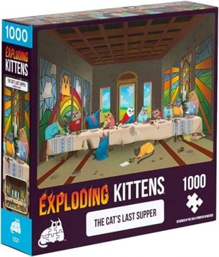 Cat's Last Supper: Exploding Kittens 1000 Piece Jigsaw Puzzle