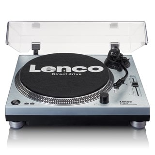 Lenco L-3809ME Silver Direct Drive Turntable