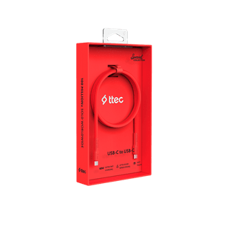Ttec USB-C - USB-C Neon Red 60W Fast Charging/Data Cable