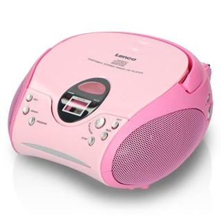 Lenco SCD-24 Pink CD Player with FM Radio