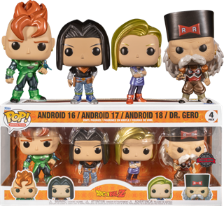 Android 16, Android 17, Android 18 & Dr. Gero Dragon Ball Z Pop Vinyl