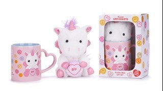 Unicorn BFF Swizzels Love Hearts Mug And Soft Toy Set