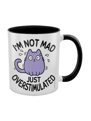 I'm Not Mad Just Overstimulated Cat Black Coloured Inner Mug