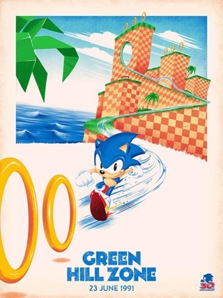 Sonic Green Hill 30th Anniversary Doaly A1 Art Print