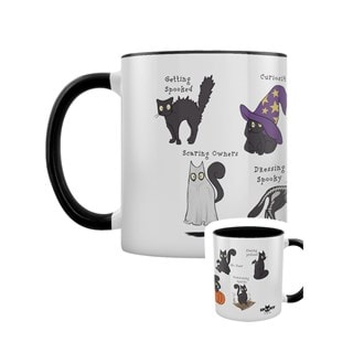 Behaviour Of A Spooky Cat Black Coloured Inner Mug