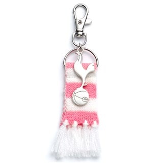 Tottenham Hotspur FC Pink Striped Scarf Keyring