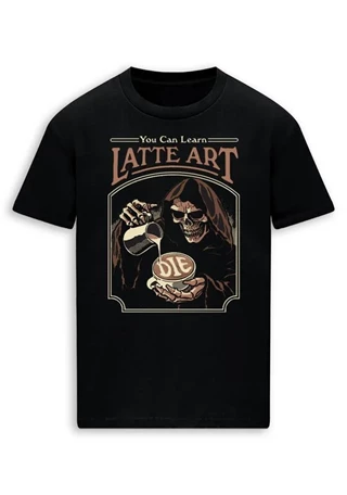 Latte Art Steven Rhodes Black Tee