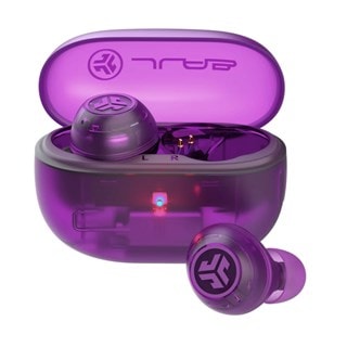 JLab Go Pop ANC Transparent Purple Active Noise Cancelling True Wireless Bluetooth Earphones
