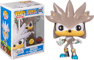 Silver The Hedgehog Glow In The Dark 633 Sonic The Hedgehog 30th Anniversary Funko Pop Vinyl