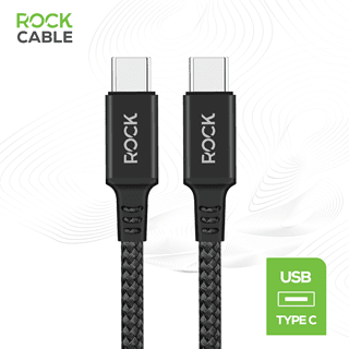 Rock Black Braided USB-C to USB-C Cable 1M