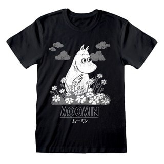 Flowers Japanese Moomins Black Tee