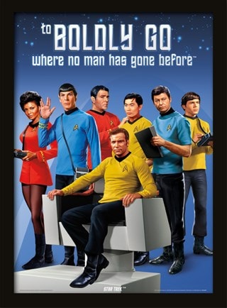Boldly Go Star Trek Framed 30 x 40cm Print