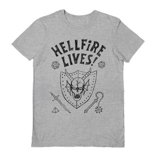 Hellfire Lives Stranger Things Grey Tee