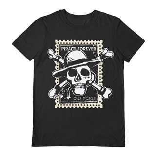 One Piece Piracy Forever Black Tee