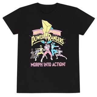 Morph Into Action Power Rangers Black Tee