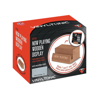 Vinyl Tonic NOW PLAYING Wooden Stand & Cleaning Cloth