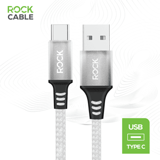 Rock White Braided USB-C Cable 1M