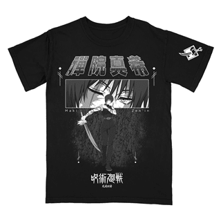 Jujutsu Kaisen Maki Greyscale Black Tee
