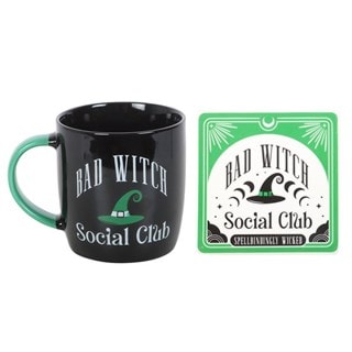 Bad Witch Social Club Green Mug & Coaster Set
