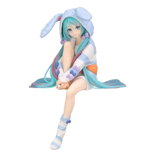 Hatsune Miku Rabbit Ear Hooded Pajama Noodle Stopper Figure