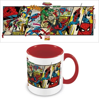 Spider-Man Comic Panels Marvel Red Coloured Inner Mug