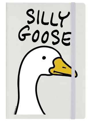Silly Goose Cream A5 Hard Cover Notebook