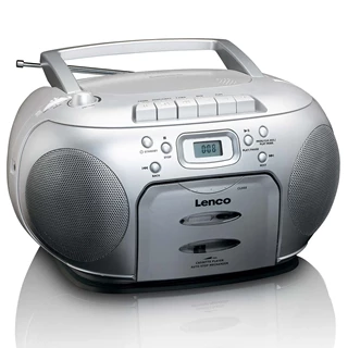 Lenco SCD-420SI Silver CD Player With Cassette & FM Radio
