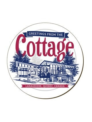 Greetings From The Cottage Coaster