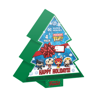 DC Pocket Pop Tree Holiday Pop Vinyl Keychain 4 Pack