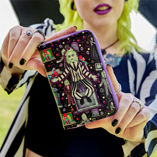 Beetlejuice Icons All Over Print Zip Around Wallet Loungefly