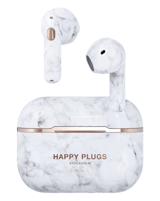 Happy Plugs Hope White Marble True Wireless Earbuds