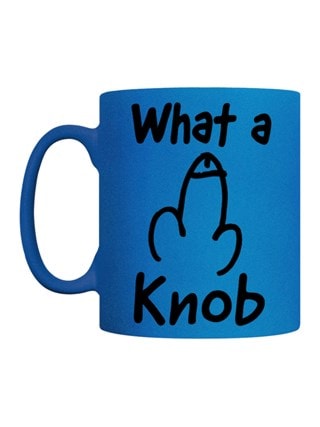 What A Knob Neon Blue Mug