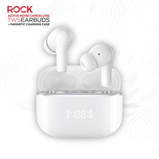 Rock ANC TWS White Active Noise Cancelling True Wireless Bluetooth Earphones