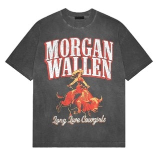 Morgan Wallen Long Live Cowgirls Stone Wash Charcoal Tee