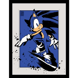 Splatter Sonic The Hedgehog Framed Breakout Collector Print