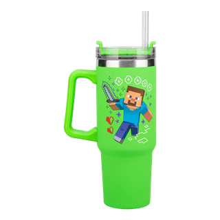 Minecraft Green 900ml Travel Cup With Straw