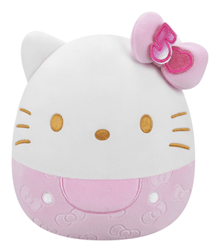 8" Hello Kitty 50th Anniversary Embossed Bows Pink Sanrio Squishmallows Plush