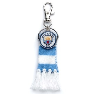 Manchester City FC Blue Striped Scarf Keyring