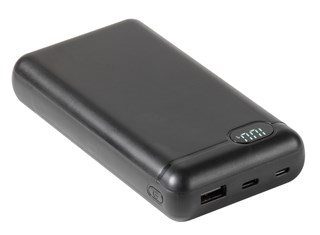 Vivanco Black 20000mAh Power Bank with Dual Micro USB & USB-C Cable