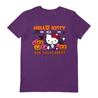 Are You Scared Hello Kitty Sanrio Purple Tee