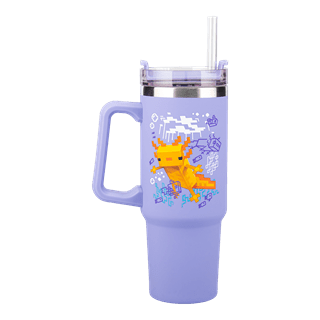 Minecraft Purple 900ml Travel Cup With Straw