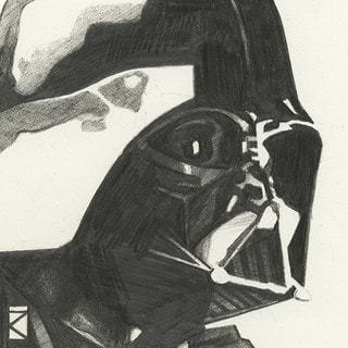 Darth Vader Sketch Star Wars Canvas Print 30 x 30cm