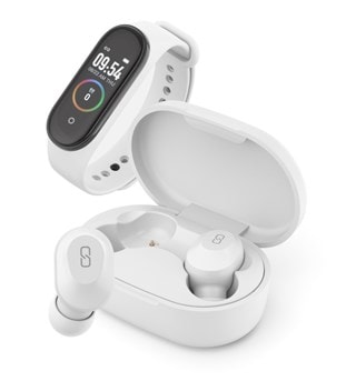 Ledwood Sport White Smartwatch & True Wireless Bluetooth Earphones