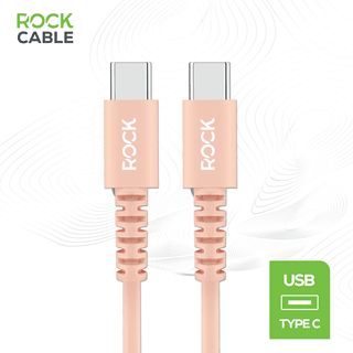 Rock Champagne Gold USB-C to USB-C Cable 3M