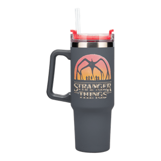 Stranger Things 5 900ml Insulated Cup And Straw Metal Travel Mug