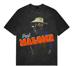 Post Malone Cowboy Stone Wash Black Tee