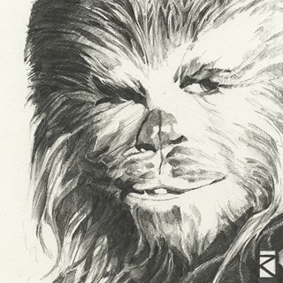 Chewbacca Sketch Star Wars Canvas Print 30 x 30cm