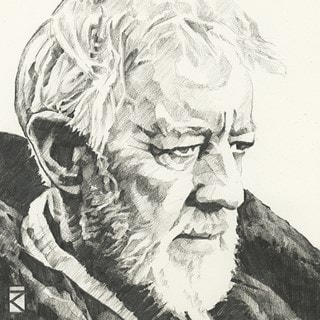 Obi-Wan Kenobi Sketch Star Wars Canvas Print 30 x 30cm