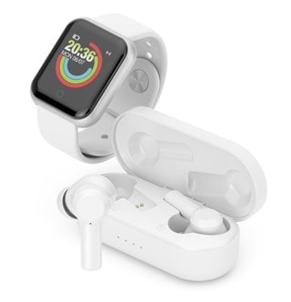 Ledwood Urban White Smartwatch & True Wireless Bluetooth Earphones